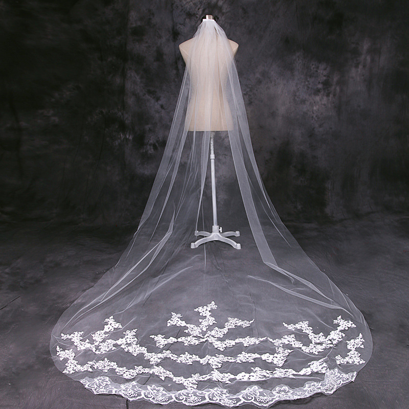 Bridal Veils 2.8M One Layer Lace Edge Veils Cathedral Wedding With Comb Long Bridal Veil Accessories, White
Bridal Veils 2.8M One Layer Lace Edge Veils Cathedral Wedding With Comb Long Bridal Veil Accessories, White