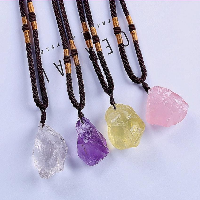 Wholesale Irregular Shape Amethyst Stone Pendant Handmade Rope Chain Necklace Yellow Citrine Crystal Jewelry
Wholesale Irregular Shape Amethyst Stone Pendant Handmade Rope Chain Necklace Yellow Citrine Crystal Jewelry