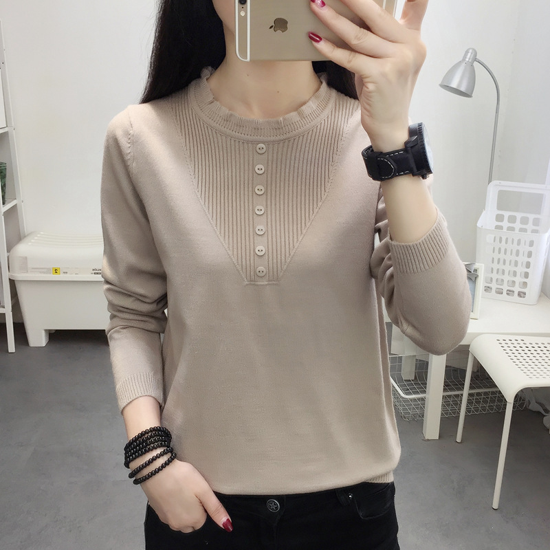 Pure color sweater 2019 autumn and winter new loose lazy wind sweater pullover knitting was thin female bottoming shirt, Beige
Pure color sweater 2019 autumn and winter new loose lazy wind sweater pullover knitting was thin female bottoming shirt, Beige