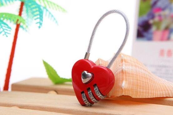 100pcs Lovely Heart Shape Resettable Combination Padlock Metal Luggage Suitcase Bag Diary 3 Digits Lock Cabinet Safe..