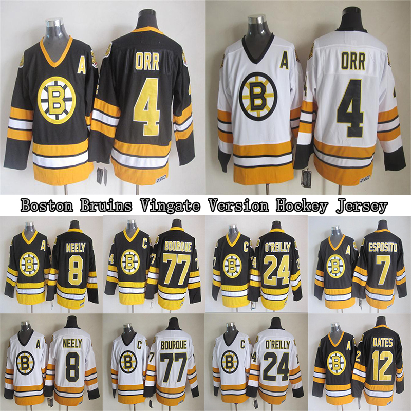 Boston Bruins CCM Vintage jerseys 4 ORR 8 NEELY 7 ESPOSITO 24 O`REILLY 77 BOURQUE 12 OATES Men's Hockey Jersey, White
Boston Bruins CCM Vintage jerseys 4 ORR 8 NEELY 7 ESPOSITO 24 O`REILLY 77 BOURQUE 12 OATES Men's Hockey Jersey, White