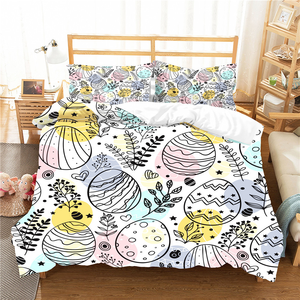 Quilts and Bedding Sets Easter Egg Printed Bed Linens Home Textiles with Pillowcase Bedroom Clothes Duvet Cover King Queen Size
Quilts and Bedding Sets Easter Egg Printed Bed Linens Home Textiles with Pillowcase Bedroom Clothes Duvet Cover King Queen Size
