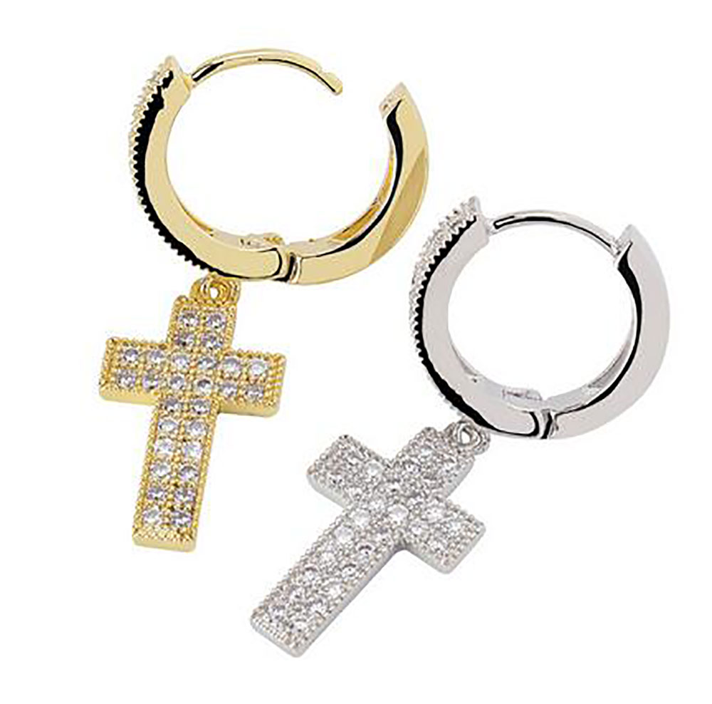 Iced Out Cross Drop Earrings 1 Pair Gold Earrings Micro Pave Cubic Zircon Earring Men Women Fashion Jewelry for gift
Iced Out Cross Drop Earrings 1 Pair Gold Earrings Micro Pave Cubic Zircon Earring Men Women Fashion Jewelry for gift