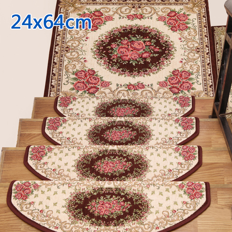 Floor Step Carpet Self-adhesive Floral Non-Skid Home Hotel European Style Decor, 177 wine red 
Floor Step Carpet Self-adhesive Floral Non-Skid Home Hotel European Style Decor, 177 wine red
