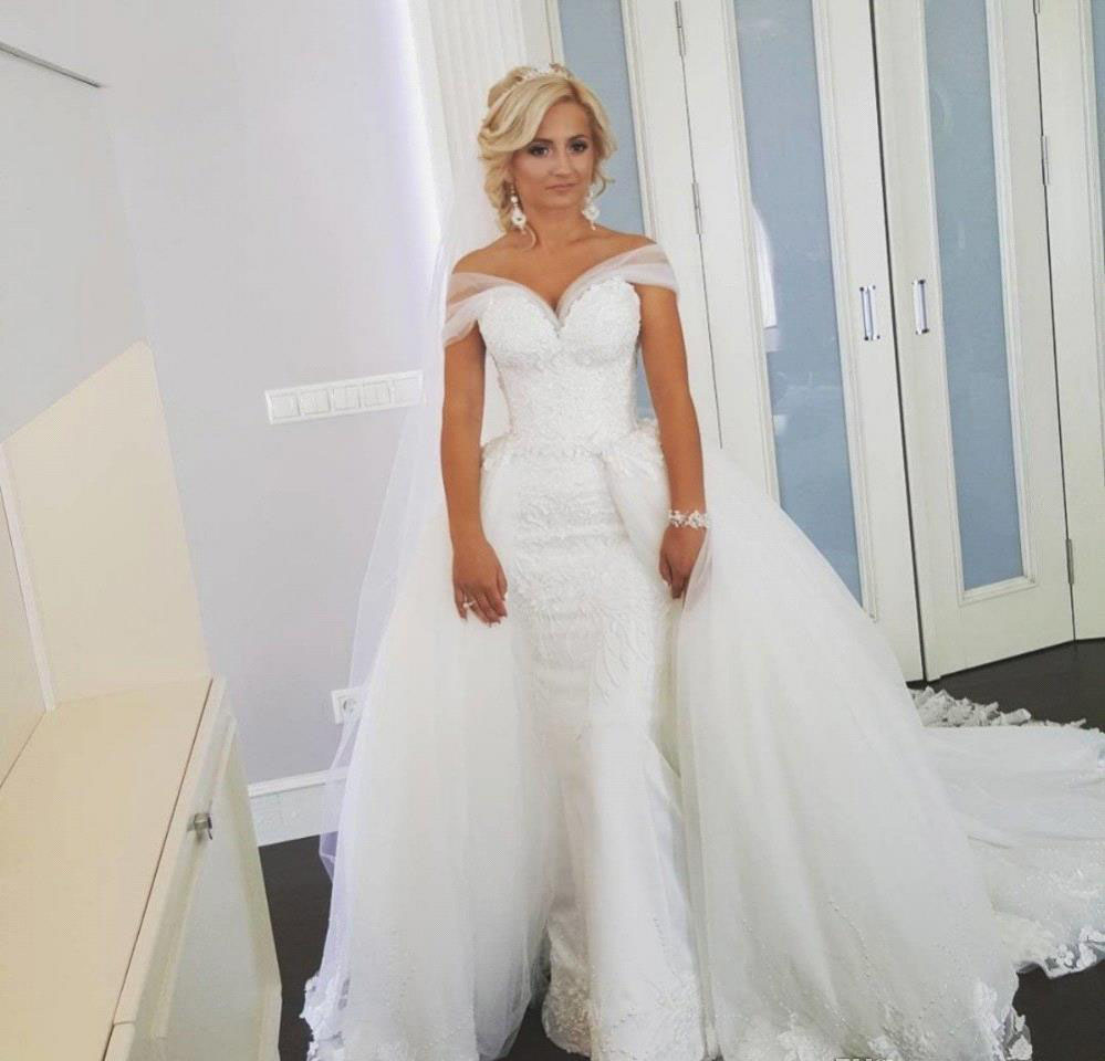 New Arrival With Detachable Skirt Wedding Dresses High Quality Mermaid Lace-up Back Garden Bride Bridal Gowns Custom Made Plus Size