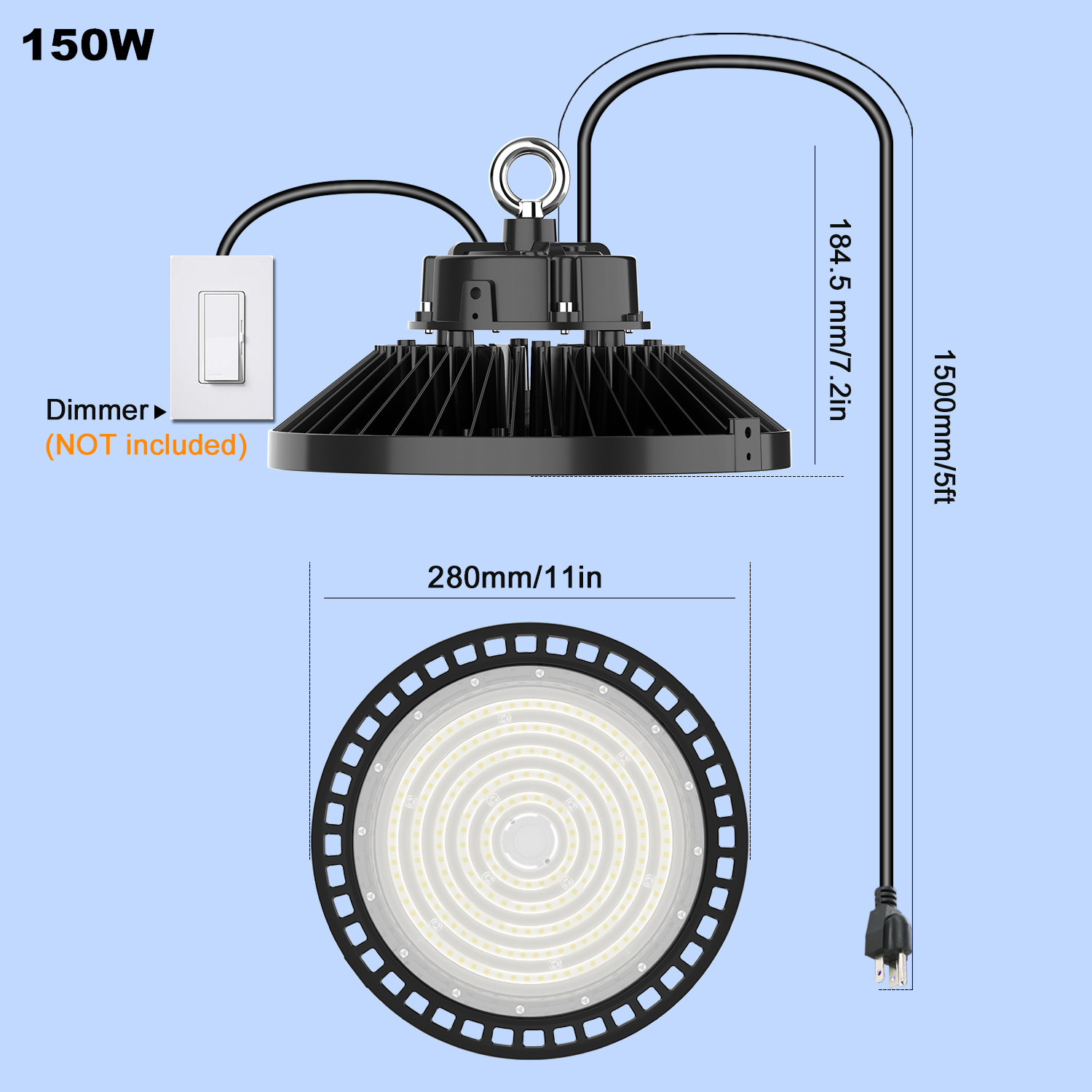 ETL UFO LED High Bay Lights Dimmable 150W 200W 240W LED Industrial Lighting warehouse exhibition lighting Lamp Highbay Light 5 Years Warranty