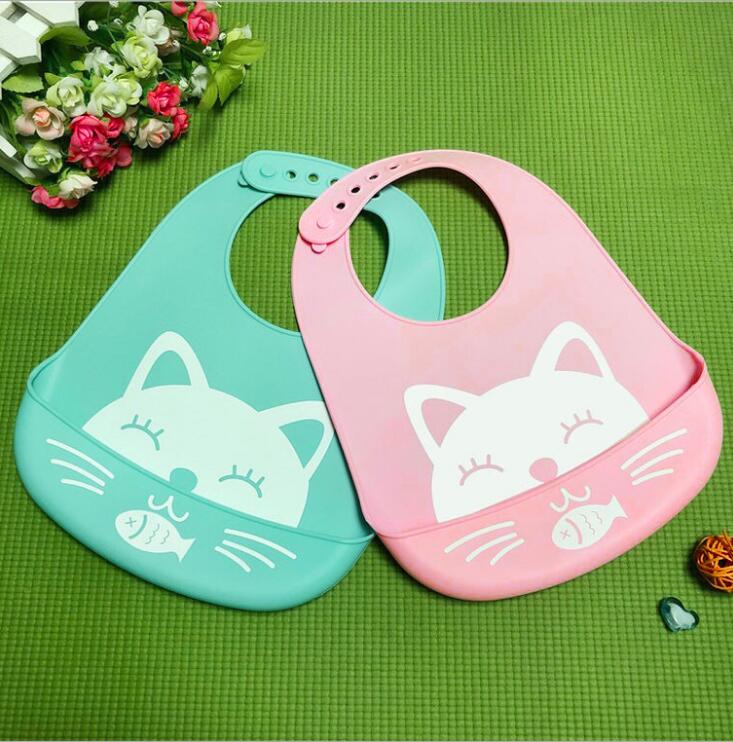 Waterproof Bibs for Toddlers 100% Food Grade Silicone Baby Bibs With Pocket Easy to Clean Feeding Bib Comfortable Soft Adjustable Baby Bibs