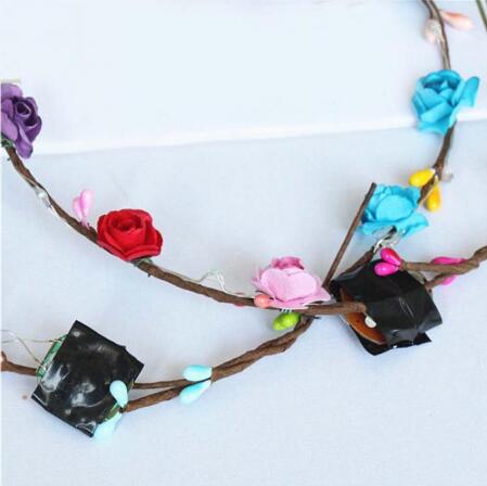 Colorful Christmas Party Glowing Wreath Halloween Crown Flower Headband Women Girls LED Light Up Hair Wreath Hairband Garlands