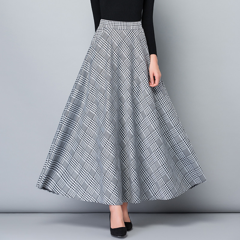 Vintage Plus Size Autumn Spring Long Skirts Women High Waist Vintage Maxi Skirt Elegant Office Lady Wark Plaid Skirt Streetwear, Gray 2
Vintage Plus Size Autumn Spring Long Skirts Women High Waist Vintage Maxi Skirt Elegant Office Lady Wark Plaid Skirt Streetwear, Gray 2