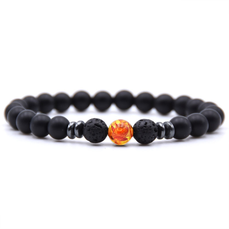Lava agate beads bracelet elastic healing relief beads bracelet 2019 new products