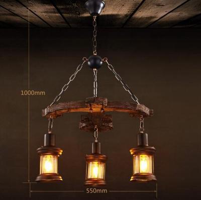 American industrial style vintage loft ship wood chandelier net coffee restaurant bar clothing store arro-boat wood chandelier