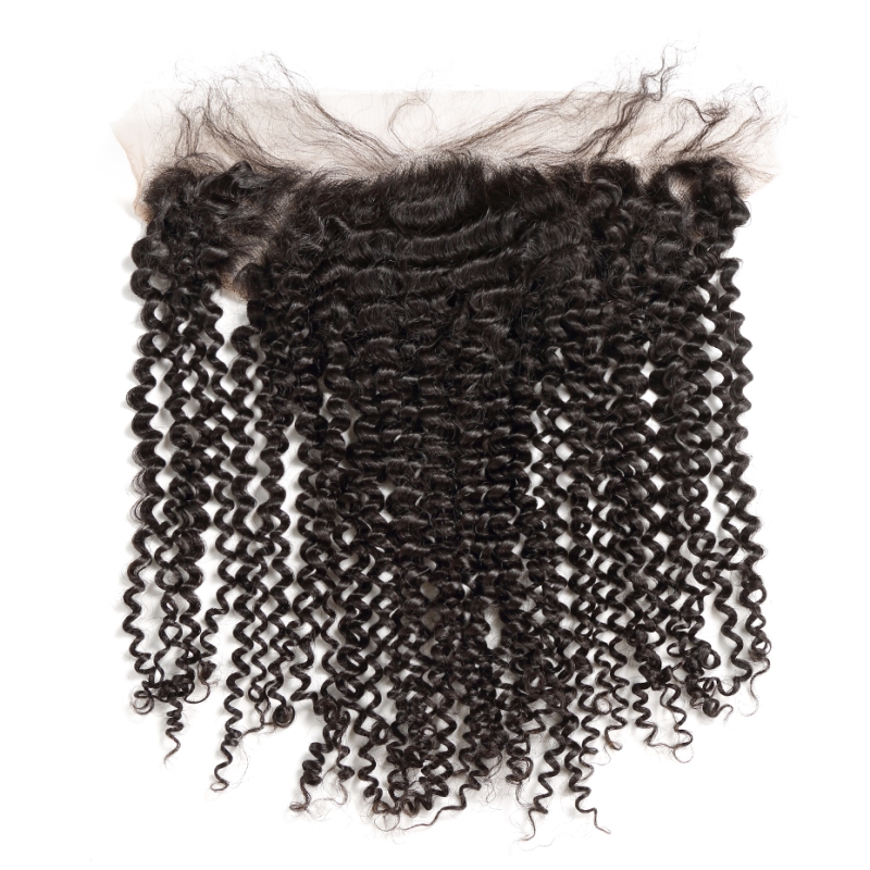 Yirubeauty Malaysian Human Hair 3 Bundles With 13x6 Lace Frontal Kink Curly 4 PCS/lot 10-30inch Natural Color