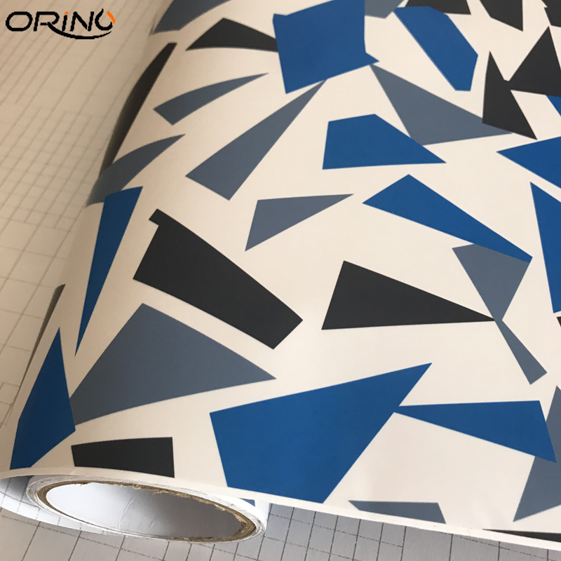 Black Blue White Arctic Camouflage / Camo Vinyl For Car Wrap Pixel Camo Sticker Film With Air Release Vehicle Graphic