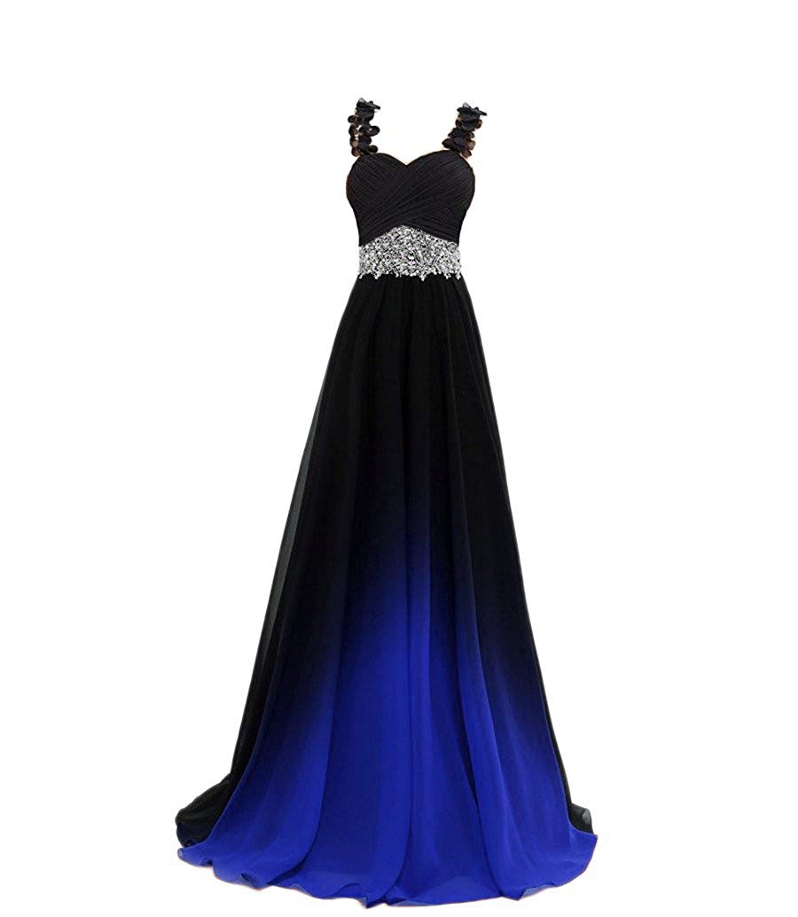 new sexy ombre crystals beaded top gradient prom dresses gradient backless chiffon homecoming gown cocktail evening party gown qc1382