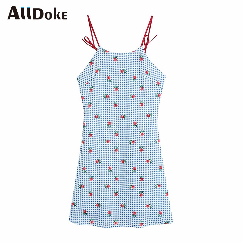 ALLDOKE blue plaid floral print short dress women summer beach strap sleeveless high waist sexy vintage A line dresses vestidos, Sky blue
ALLDOKE blue plaid floral print short dress women summer beach strap sleeveless high waist sexy vintage A line dresses vestidos, Sky blue