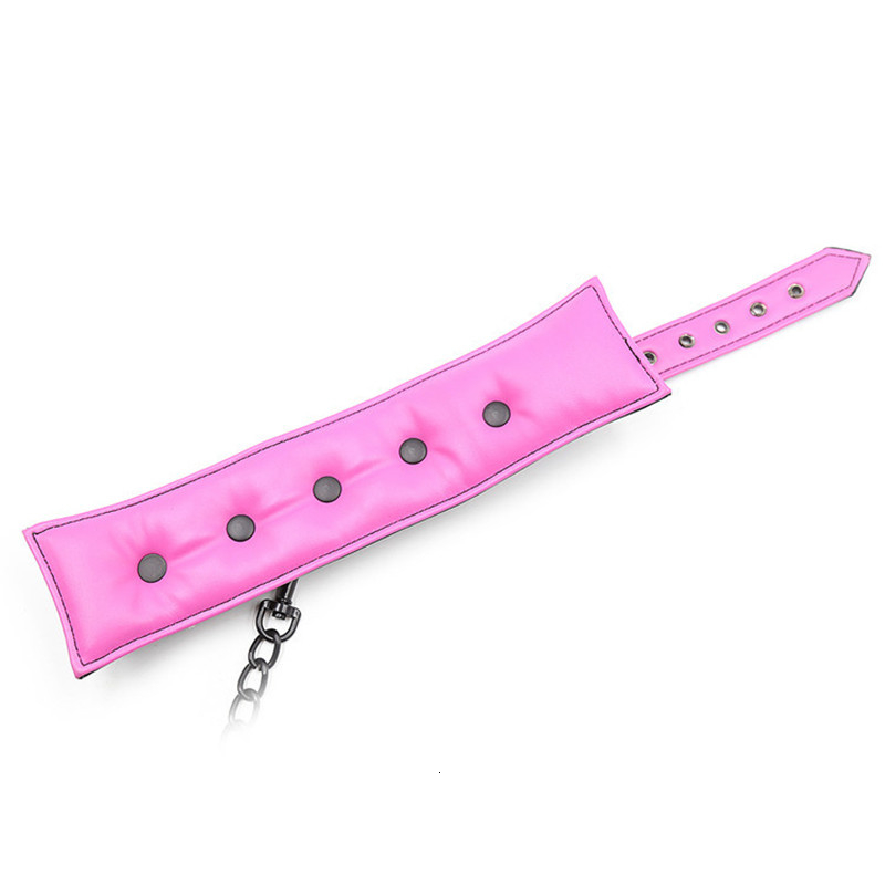 Leather Metal Soft Sponge Sex Hand s Ankle Bondage Collar Bdsm Bondage Set Sex Toys for Couples Erotic Womens Lingerie Y191203
