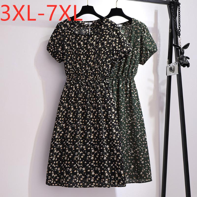 New 2020 summer plus size midi dress for women large loose casual short sleeve floral print chiffon dresses 3XL 5XL 6XL 7XL, Black
New 2020 summer plus size midi dress for women large loose casual short sleeve floral print chiffon dresses 3XL 5XL 6XL 7XL, Black