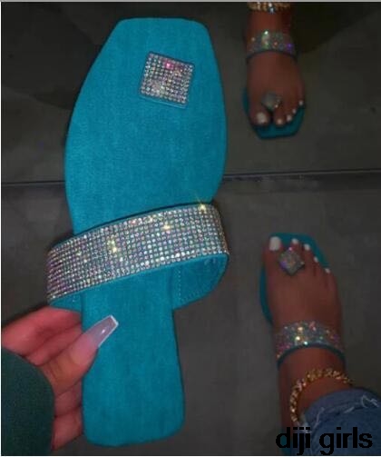 New Summer Rhinestone Slipper Sandals Silver Slippers Women Bling Diamond Slides Female Flip Flops Woman Beach Shoes Size 37-42, Blue
New Summer Rhinestone Slipper Sandals Silver Slippers Women Bling Diamond Slides Female Flip Flops Woman Beach Shoes Size 37-42, Blue