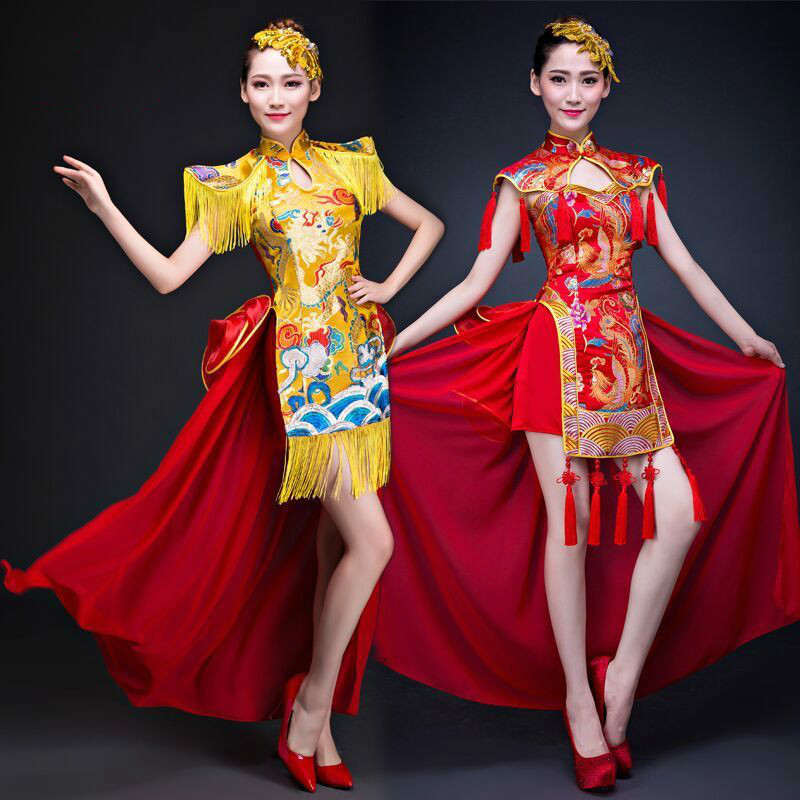 Modern Dance National Dance classical costume suits drum suits umbrella fan cheongsam performance clothing
Modern Dance National Dance classical costume suits drum suits umbrella fan cheongsam performance clothing