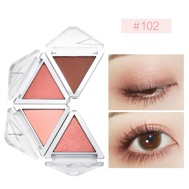 CHIOTURE 4 Colors Eyeshadow Palette Makeup Cosmetics Glitter Metallic Nude Green Orange Soft Professional Mini Shadow Kit