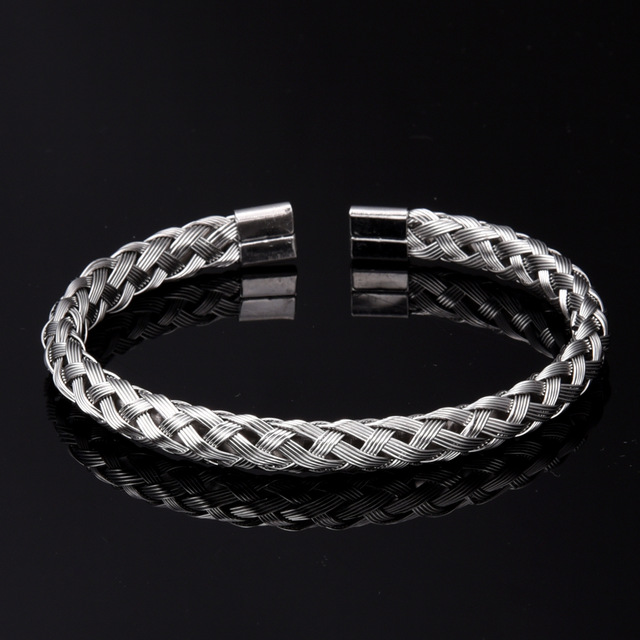 3pcs/Set Roman Numeral Men Bracelet Handmade Stainless Steel Hemp Rope Buckle Open Bangles Pulseira Bileklik Luxury Jewelry