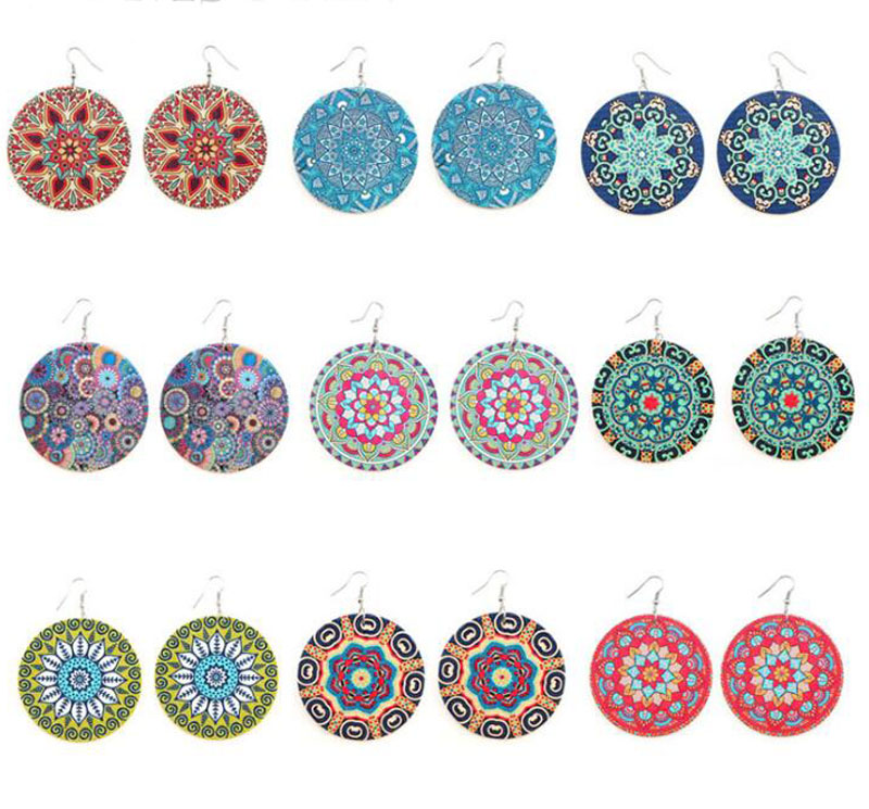 New Design Jewelry Colorful Flowers Printed Wooden Earrings Women Geometric Round Wood Charm Pendant Dangle Ear Hook Eardrop Earring
New Design Jewelry Colorful Flowers Printed Wooden Earrings Women Geometric Round Wood Charm Pendant Dangle Ear Hook Eardrop Earring