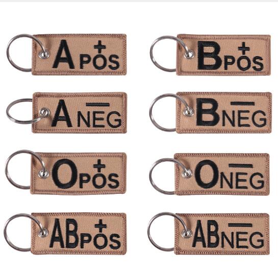 100pcs/lot Embroidery Blood Type Keychain Blood Group Tactical Emergency Key Chain Keyrings Wholesale
100pcs/lot Embroidery Blood Type Keychain Blood Group Tactical Emergency Key Chain Keyrings Wholesale