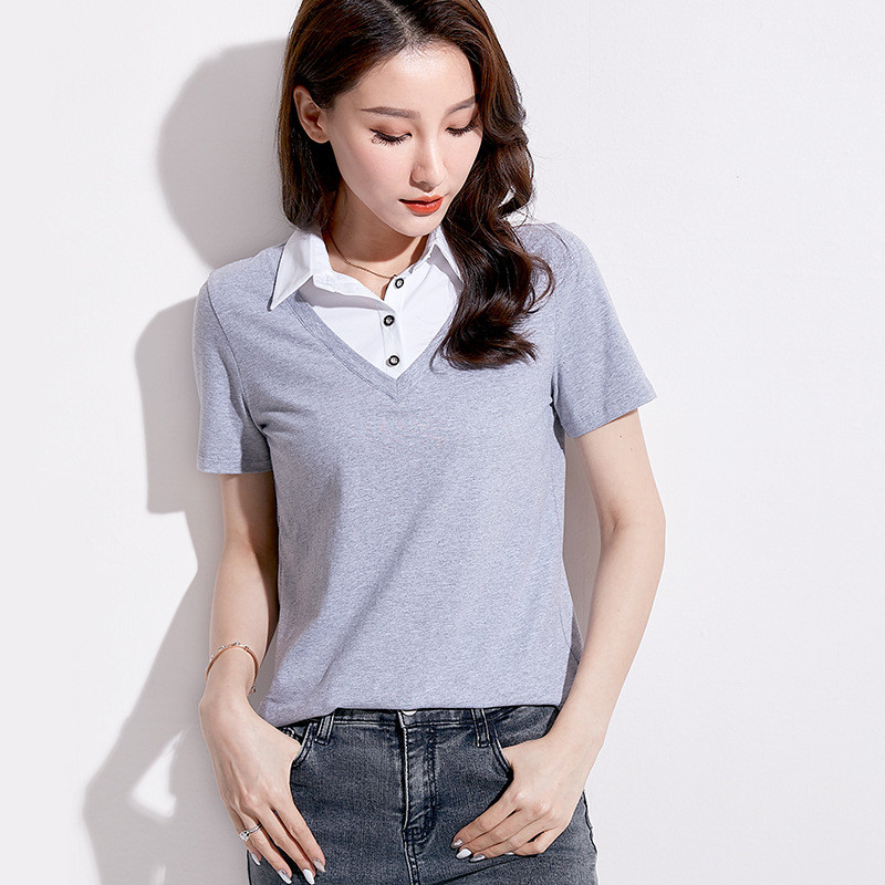 2020 summer new loose short-sleeved t-shirt female V-neck women's bottoming shirt summer short-sleeved top, Orange
2020 summer new loose short-sleeved t-shirt female V-neck women's bottoming shirt summer short-sleeved top, Orange