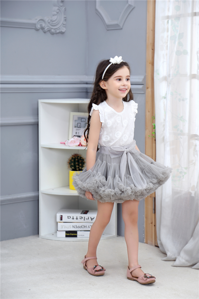 Girls tutu skirt extra fluffy pettiskirt princess soft tulle kids girl party dance skirts 1-10 Years baby