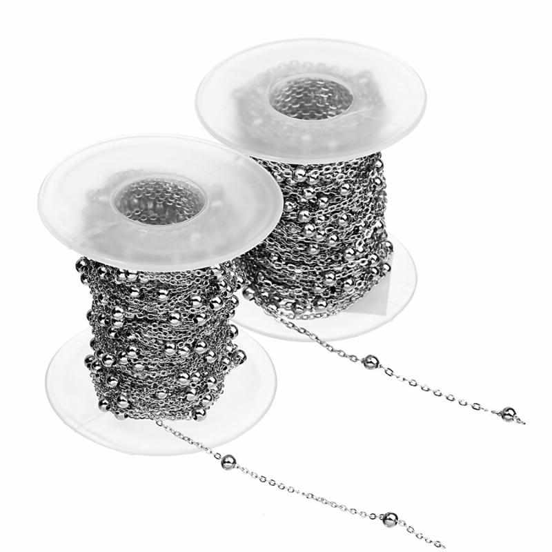 10 Yards/Roll 1.5mm 2mm Rhodium Stainless Steel Curb Ball Beaded Satellite Chain O Ring Bulk Link Chains for Jewelry Making DIY
10 Yards/Roll 1.5mm 2mm Rhodium Stainless Steel Curb Ball Beaded Satellite Chain O Ring Bulk Link Chains for Jewelry Making DIY
