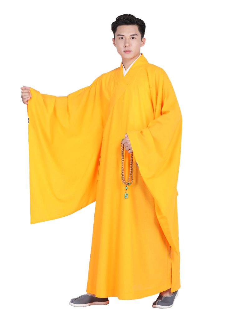 Temples Monk Training Uniform Lay Buddhist clothes set Buddhism Robe appliance Lay Buddhist Long Robe Lay Monk Meditation Gown