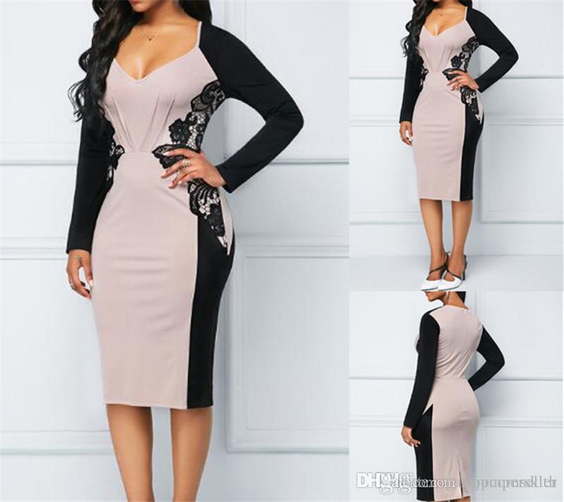 Womens New Fashion Dresses Sexy Upscale V-neck Contrast Color Patchwork Slim Waist Clothing Womens Fashion Apparel, As show
Womens New Fashion Dresses Sexy Upscale V-neck Contrast Color Patchwork Slim Waist Clothing Womens Fashion Apparel, As show