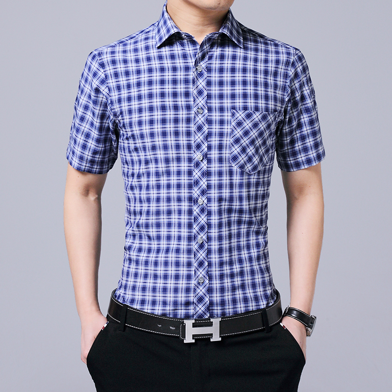 Nice New Men Shirt Men Shirt Plaid Casual Fashion short-sleeved Business Formal Dress Camisa Social, Zangqingezi
Nice New Men Shirt Men Shirt Plaid Casual Fashion short-sleeved Business Formal Dress Camisa Social, Zangqingezi