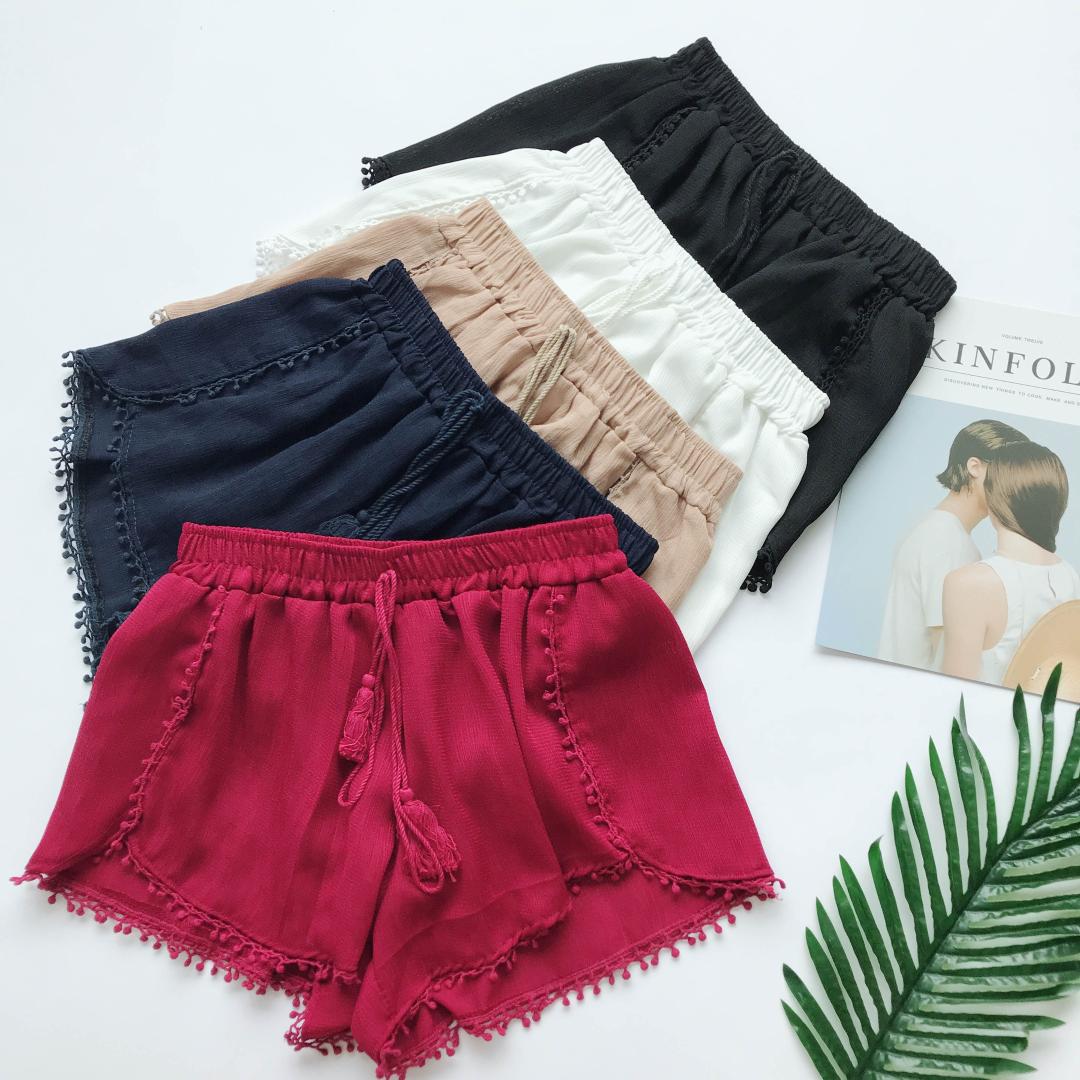 Summer Newest Style Fashion Vintage Elastic High Waist Female Chiffon Shorts Women Casual Shorts Boho Beach Trousers girls Short, Black
Summer Newest Style Fashion Vintage Elastic High Waist Female Chiffon Shorts Women Casual Shorts Boho Beach Trousers girls Short, Black