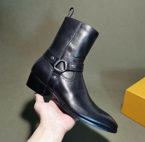 High top genuine leather half boots factory outlet new list fashion wild casual high-end personality ankle boots