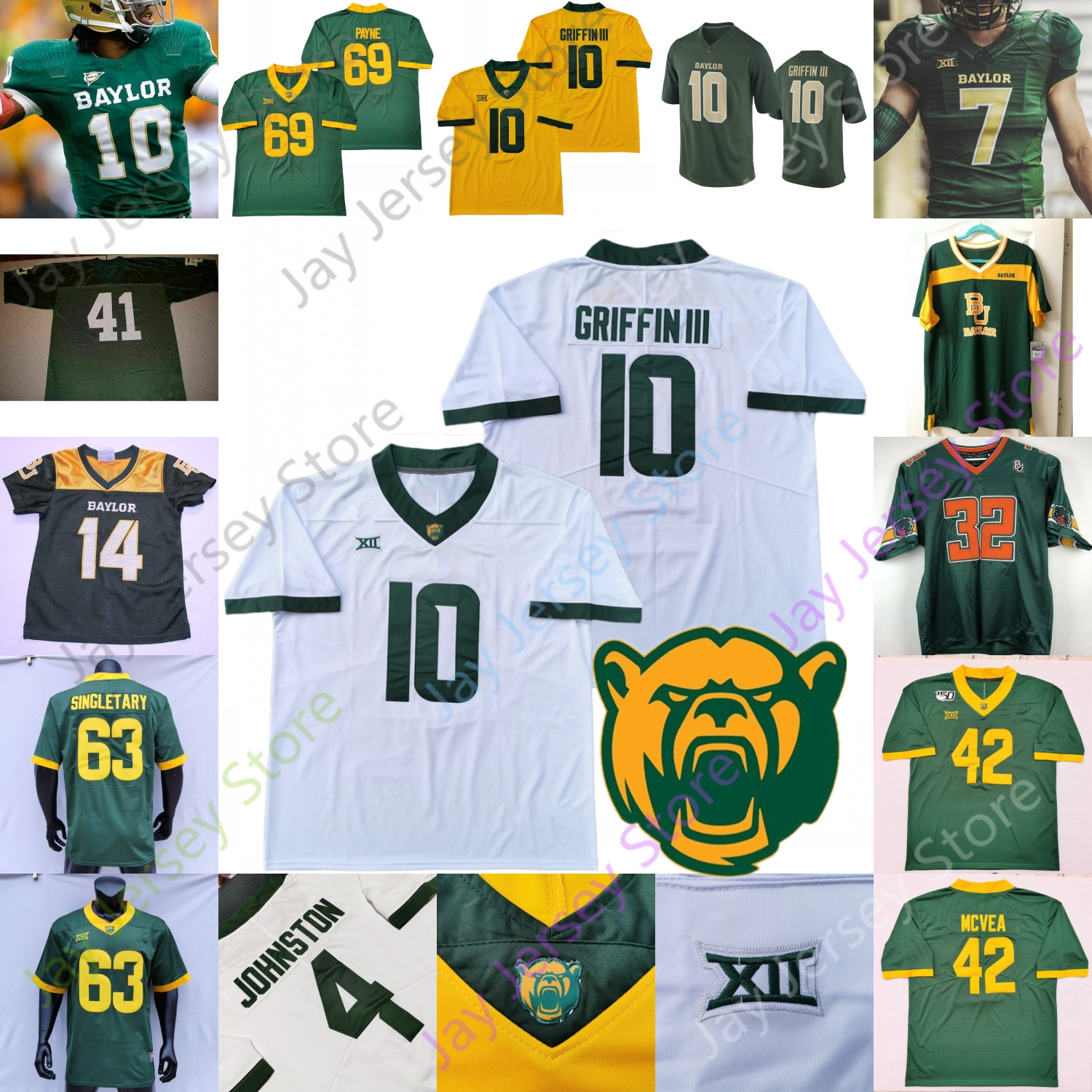 Custom 2020 Baylor Football Jersey NCAA College James Lockhart Clay Johnston Corey Coleman Kendall Wright Mike Singletary Jason Smith, Green vii
Custom 2020 Baylor Football Jersey NCAA College James Lockhart Clay Johnston Corey Coleman Kendall Wright Mike Singletary Jason Smith, Green vii