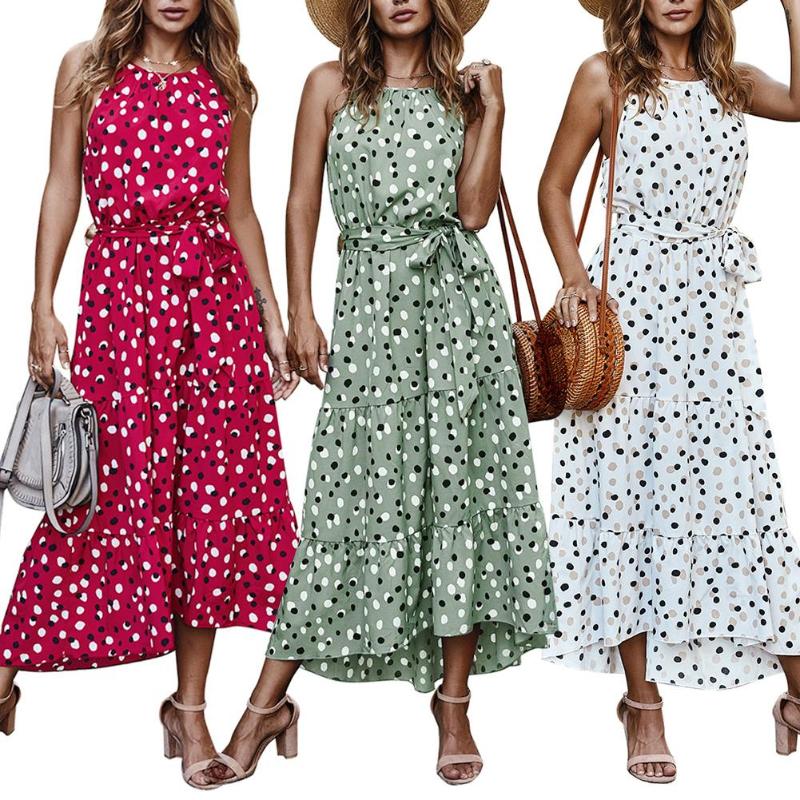 Plus Size XL Summer Women Casual Sleeveless Polka Dot Print Large Hem Belted Beach Long Dress vestidos summer causal clothing, Red
Plus Size XL Summer Women Casual Sleeveless Polka Dot Print Large Hem Belted Beach Long Dress vestidos summer causal clothing, Red