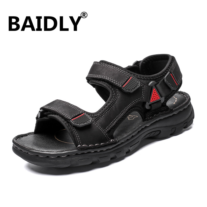 Brand New High Quality Men Genuine Leather Sandals Breathable Comfortable Summer Sandals Fashion Flat Male Big Size, Black
Brand New High Quality Men Genuine Leather Sandals Breathable Comfortable Summer Sandals Fashion Flat Male Big Size, Black