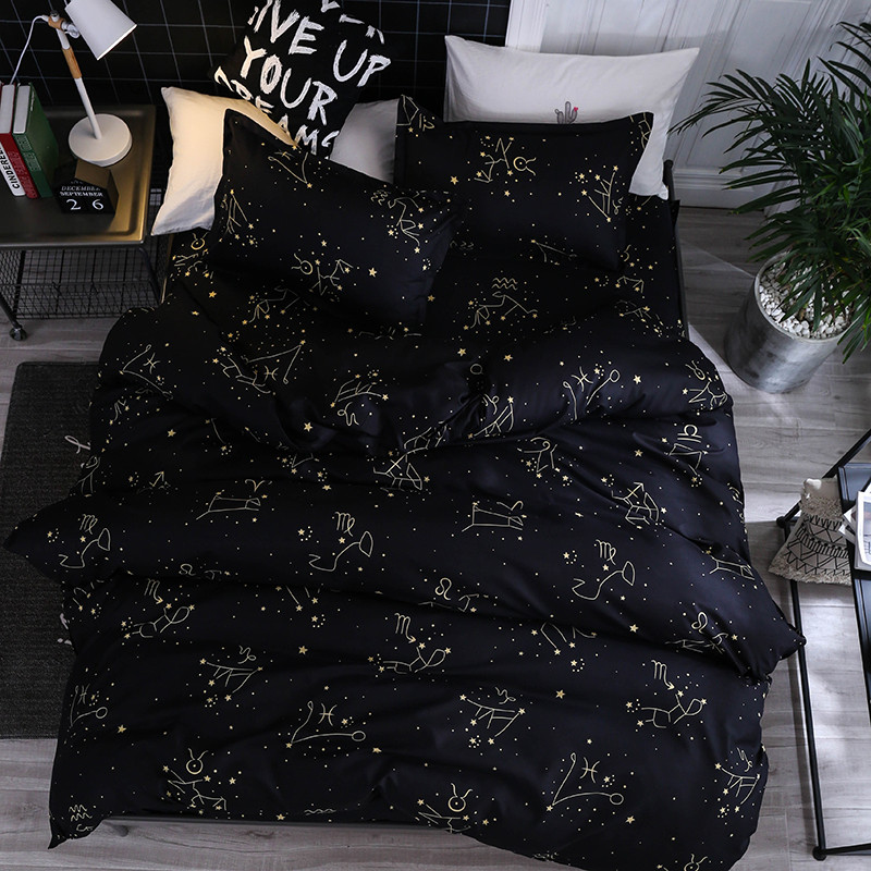4pcs Bedding Set Quilt Cover Pillowcase Polyester Fiber Polyester Dream Star Modern Creative Print Full Size, Black
4pcs Bedding Set Quilt Cover Pillowcase Polyester Fiber Polyester Dream Star Modern Creative Print Full Size, Black