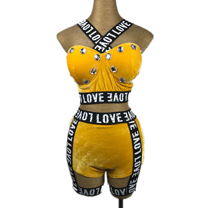 Women Pole Dance Clothing Elastic Letter Belt Rhinestone Tops Shorts Velvet Suit Jazz Nightclub Outfits Sexy Stage Costume 1773, No rhinestone
Women Pole Dance Clothing Elastic Letter Belt Rhinestone Tops Shorts Velvet Suit Jazz Nightclub Outfits Sexy Stage Costume 1773, No rhinestone