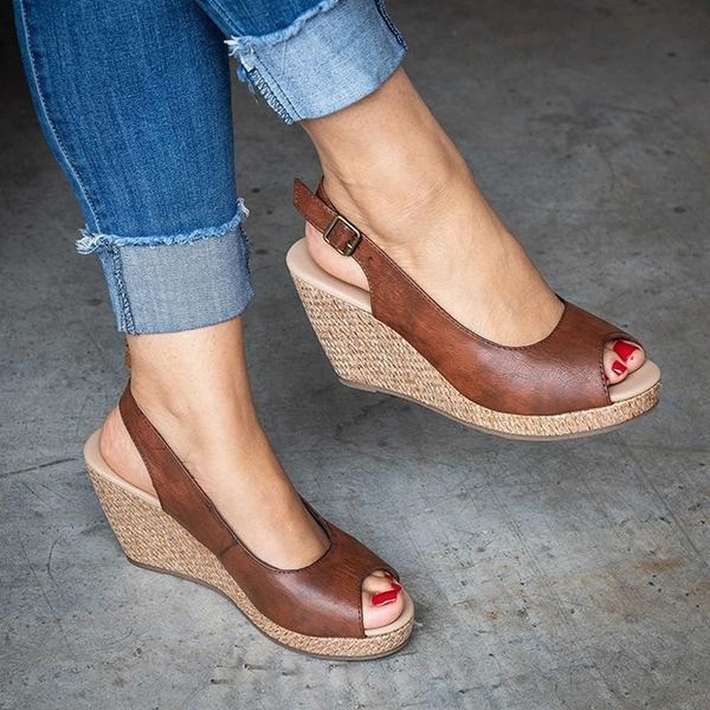 New Women Sandals Summer women shoes Fashion Female Fish Mouth Exposed Toe Wedges Sandals PU Ladies Shoes Office Party, Black
New Women Sandals Summer women shoes Fashion Female Fish Mouth Exposed Toe Wedges Sandals PU Ladies Shoes Office Party, Black