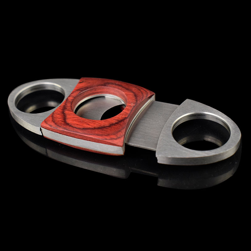 Mahogany stainless steel doubleedged cigar cutter scissors tool cigarette universal accessories portable1620760