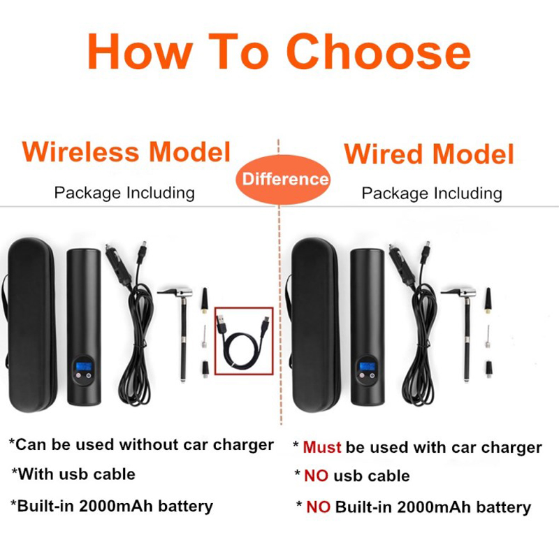 Wireless Car Inflatable Air Pump Digital Handheld LED Air Compressor 150PSI Car Bike Motorcycle Tire Pump Tyre Inflator