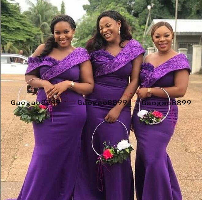 2020 african mermaid purple Bridesmaid Dresses sexy off the shoulder ruched stain Wedding Guest Dress Modest side slit Bridesmaid Prom Gown
2020 african mermaid purple Bridesmaid Dresses sexy off the shoulder ruched stain Wedding Guest Dress Modest side slit Bridesmaid Prom Gown