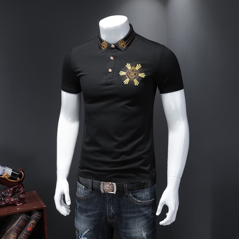2020 new summer men's short-sleeved POLO shirt double mercerized cotton embroidered lapel T-shirt Slim wild bottoming shirt men, Black
2020 new summer men's short-sleeved POLO shirt double mercerized cotton embroidered lapel T-shirt Slim wild bottoming shirt men, Black
