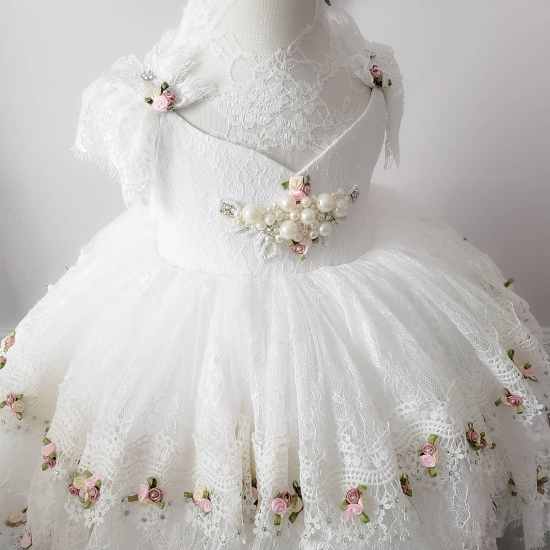 designer princess flower girls dresses for weddings lace kids formal wear fashion pageant outfit tulle gown vestidos de primera