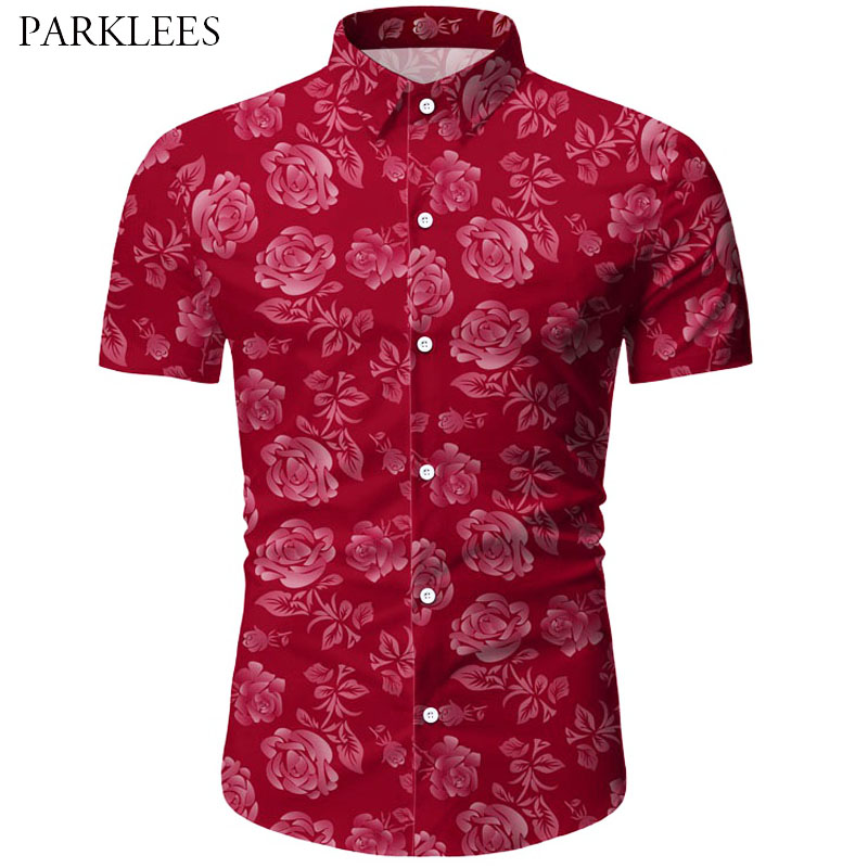 Rose Floral Printed Men Summer Dress Shirt Casual Slim Fit Mens Short Sleeve Shirts Button Up Chemise Homme Daily Men Clothing, White
Rose Floral Printed Men Summer Dress Shirt Casual Slim Fit Mens Short Sleeve Shirts Button Up Chemise Homme Daily Men Clothing, White