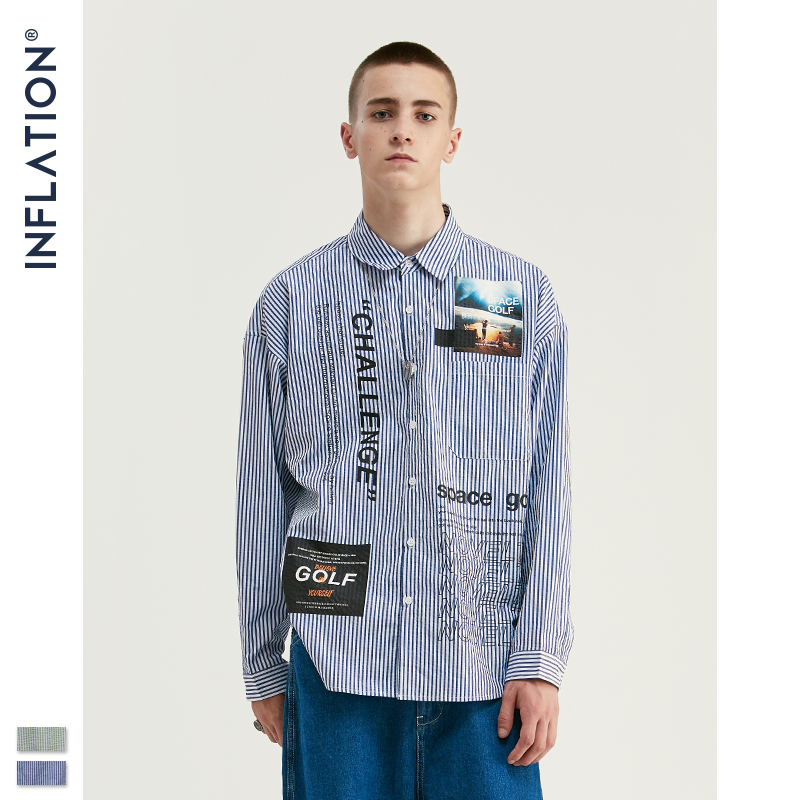 INFLATION 2020 New Autumn Men Stripe Shirt Long Sleeve Stripe High Street Men's Cotton Shirts Adults Casual Shirt 92129W, Blue
INFLATION 2020 New Autumn Men Stripe Shirt Long Sleeve Stripe High Street Men's Cotton Shirts Adults Casual Shirt 92129W, Blue