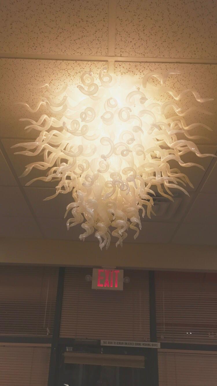 Creative Modern Ceiling Lights LED Crystal Chandelier for High Ceiling Office Art Decoration Hand Blown Glass Ceiling Light