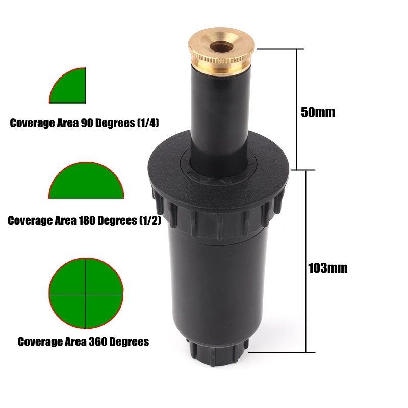 4pcs 1/2" 90-360 Degrees Adjustable Plastic -up Sprinkler Park Square Garden Lawn Flower Plant Irrigation Copper Spray Nozzle
4pcs 1/2" 90-360 Degrees Adjustable Plastic -up Sprinkler Park Square Garden Lawn Flower Plant Irrigation Copper Spray Nozzle